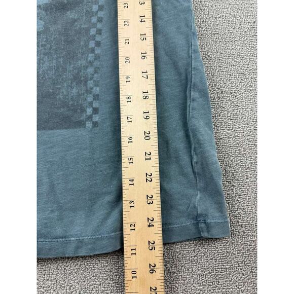 The Kooples Sport T Shirt Men S Blue Washed Palm Trees Art Graphic Relaxed Fit - Picture 7 of 11